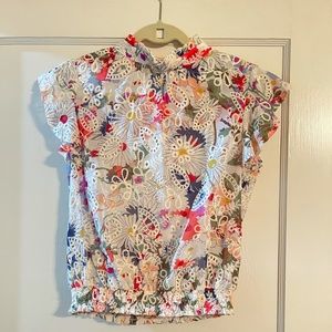 BTFL Life floral embroidered top size XS